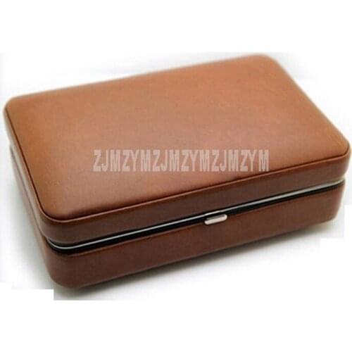 1PC 3 Color Mini Portable Ourdoor Travel Wood & Leather Lined 4 Cigar Box Smoking Cigar Storage Box Case Accessories