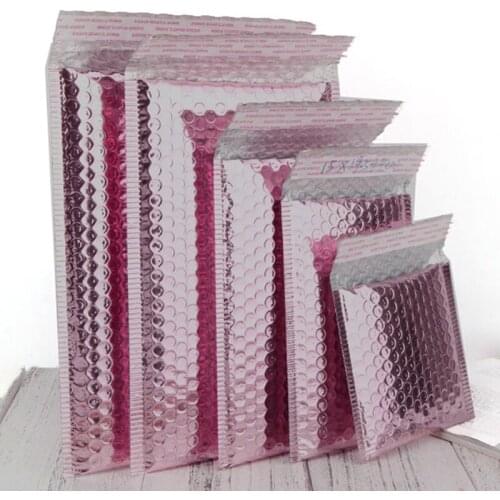 10Pcs Rose Gold Foam Envelope Bags Self Seal Mailers Padded Shipping Envelopes With Bubble Mailing Bag