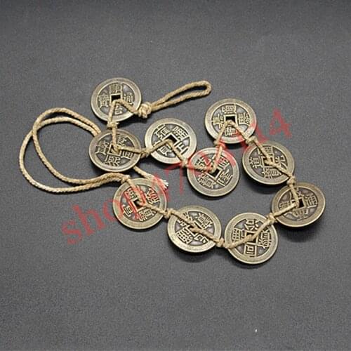 100% genuine goods, ten emperors'money in the Qing Dynasty, a string 10 pieces, antique collections