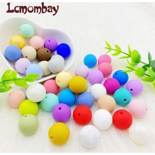 100PCS Silicone Loose Beads 12mm DIY pacifier Chain Nurse Gift Food Grade Silicone round Beads Teething Necklace Nursing Toy