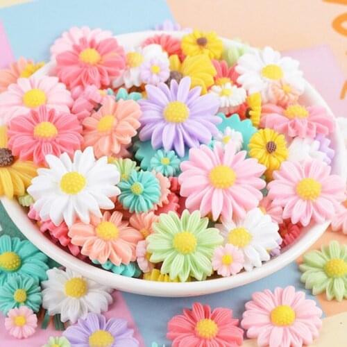 10x Multicolor Sunflower Flatback Resin Cabochons Scrapbook Craft DIY