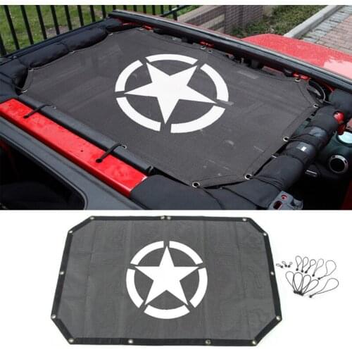 2 Door Car Front Roof Mesh Bikini Top Sunshade Cover UV Sun Shade Mesh for Jeep Wrangler JK 2007-2017 Car Accessories
