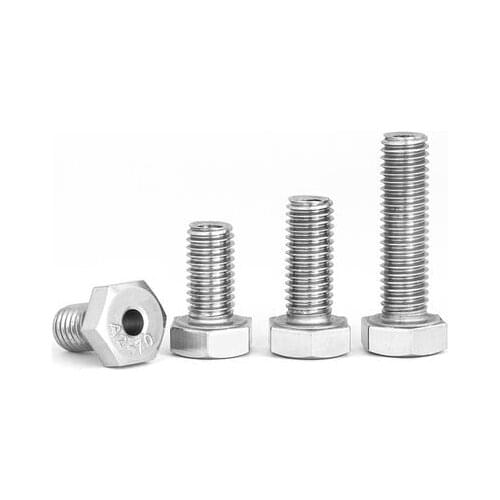 2pcs M16 hexagon hollow screws outer hex with holes screw stringing lights bolt stainless steel hole diameter 8mm 25mm-60mm long