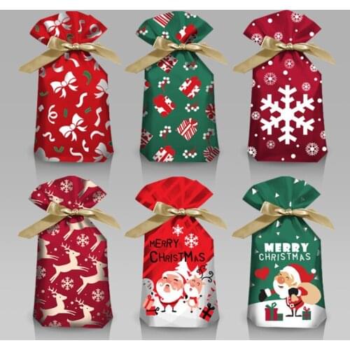 2020 New 300pcs Christmas Gift Bag Snowflake Elk Santa Claus Candy Bags Merry Christmas Decorations for Home