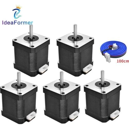 5Pcs/Set Nema 17 Stepper Motor 40mm 47mm Height 1.5A 12V 1.8°step angle Engine & CNC XYZ-Axis 4-lead motor For 3D Printer Parts