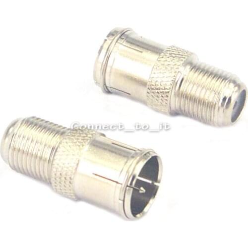 5 pieces/lot) F female Jack to Quick F male Plug straight nickelplated connector adapters