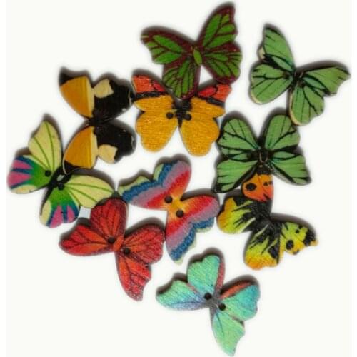 50pcs Wooden Buttons Sewing and Scrapbooking 28x20mm 2 Holes Colorful Decorative Sewing Buttons for Craft DIY Mixed