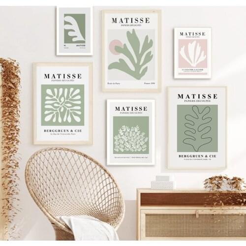 Abstract Matisse Leaf Flower Minimalist Nordic Posters And Prints Wall Art Canvas Painting Wall Pictures For Living Room Decor