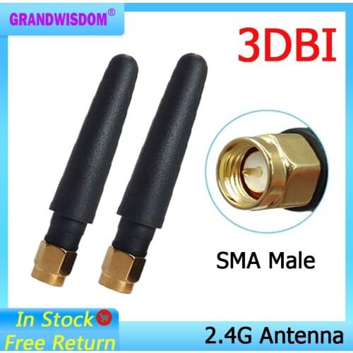 2.4GHz antenna wifi pbx SMA Male Connector 2~3dbi 2.4 ghz antena wi fi Small Size antenne white wi-fi antenas antennas router