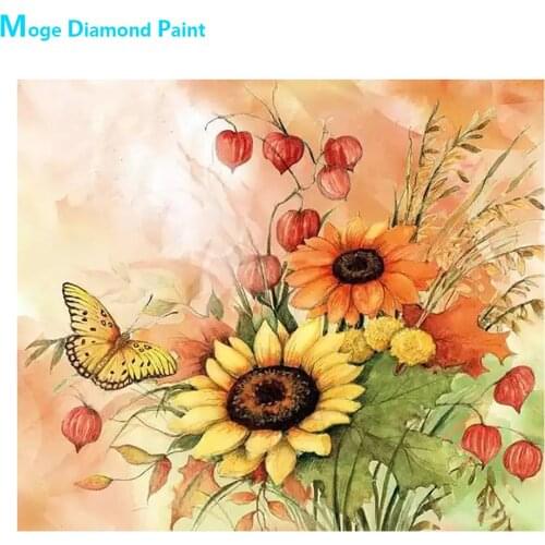 Butterfly Chrysanthemum Flowers Diamond Painting Round Full Drill Floral Nouveaute DIY Mosaic Embroidery 5D Cross Stitch Gifts