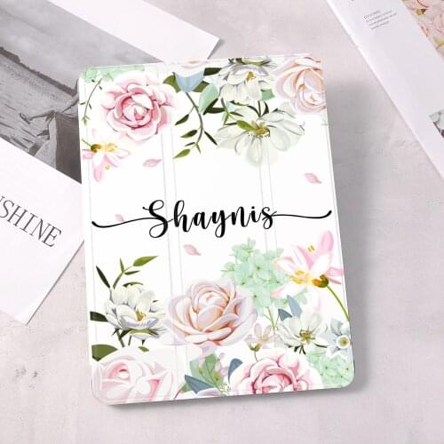 Custom Name For ipad flower flamingo For 10.9 inch Air 4 2020 5th 6th 10.2 inch 8th Generation 12.9 inch Pro 2018 Mini 4 5 Cover