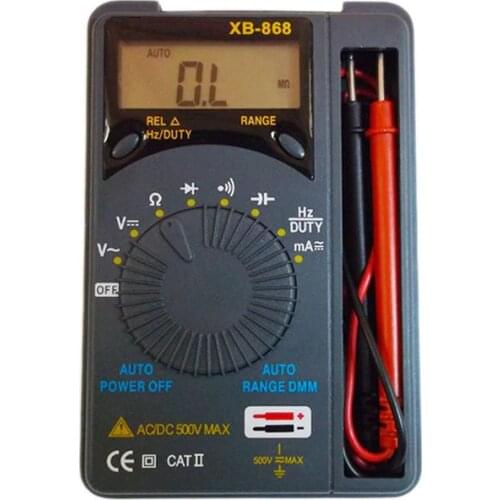 XB Card-type XB-868 pocket-sized digital multimeter can measure current, voltage, diode, Frequency, capacitance, triode, etc