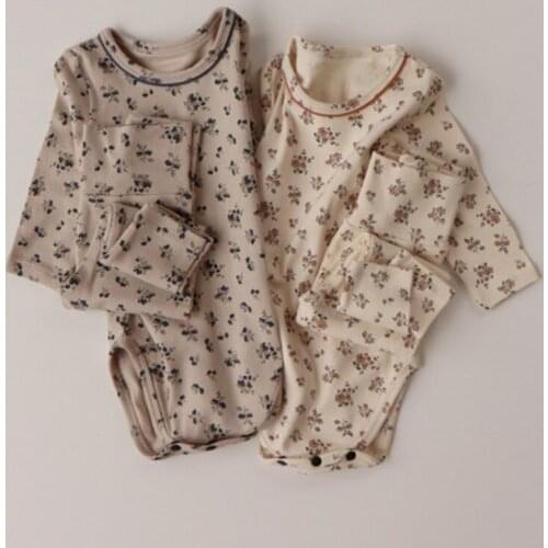 Children Home Suit Newborn Baby Girl Boys Clothes Suit Spring Autumn Toddler Baby Girl Boys Pajamas Set Rompers+Pants+Hair band