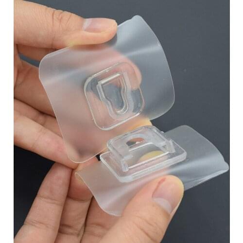 Double-Sided Adhesive Wall Hooks Hanger Strong Transparent Hooks Free Nail Wall Storage Holder For Kitchen Bathroom