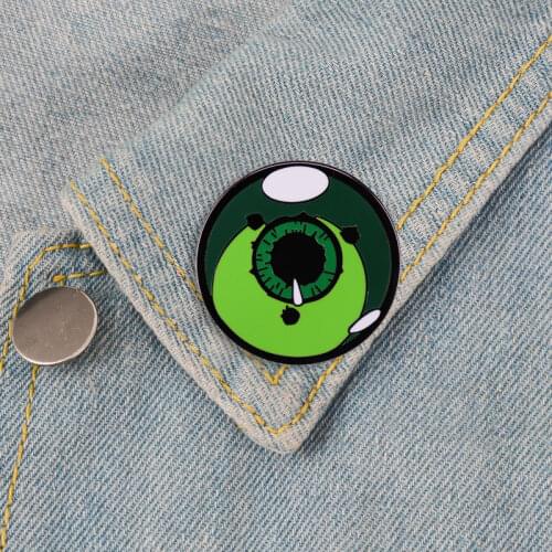 Evangelion Green Eyeball Brooch Robot Sci-Fi Anime Badge Round Enamel Pin A Unique Jewelry Gift for Friends