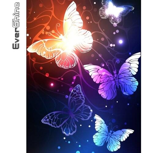 Evershine Diamond Painting Butterfly Animal Cross Stitch Kit Diamond Embroidery Full Square Round Drill Mosaic 5D DIY Wall Decor