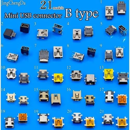 JCD Mini USB Type B Female 5 Pin SMT SMD Shen board PCB Socket Connector 8pin 10 Pin SMT SMD DIP Mount Jack Connector