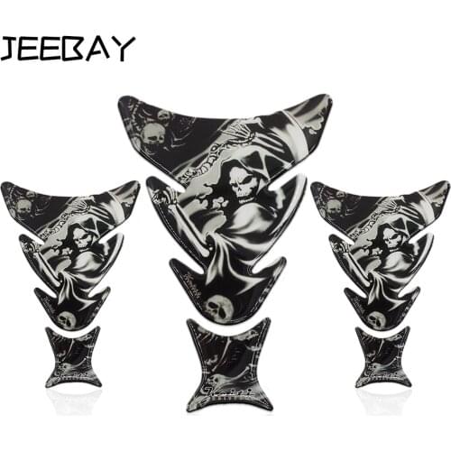 JEEBAY 1PCS Motorcycle Accessories Tank Pad 3D Carbon Fiber Monster Devil motorcycle sticker Decals Tank Pad