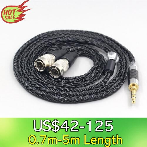 LN007429 16 Core 7N OCC Black Braided Earphone Cable For Mr Speakers Alpha Dog Ether C Flow Mad Dog AEON Headphone