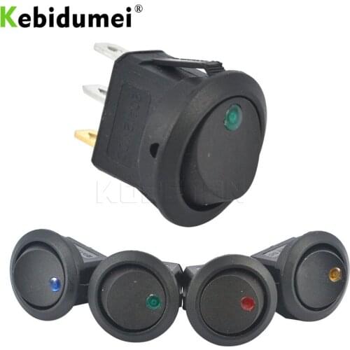 Kebidumei SPST LED illuminated Switch 3 Pins Car Dashboard Dash Boat Toggle ON-OFF Rocker DC 12V Electronic Accessories for Auto