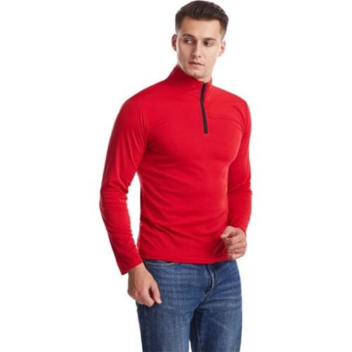 Mens Shirt Basic Cotton Blended Stand-Up Collar Zipper Long-Sleeved For Casual Fitness Muscle Men Jogging Sports Men 2021
