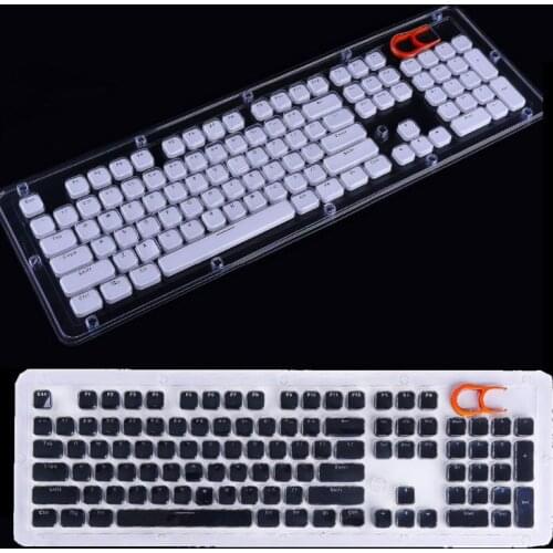 104 Keys Layout Low Profile Keycaps Set for Mechanical Keyboard Backlit Crystal Edge Design Cherry MX