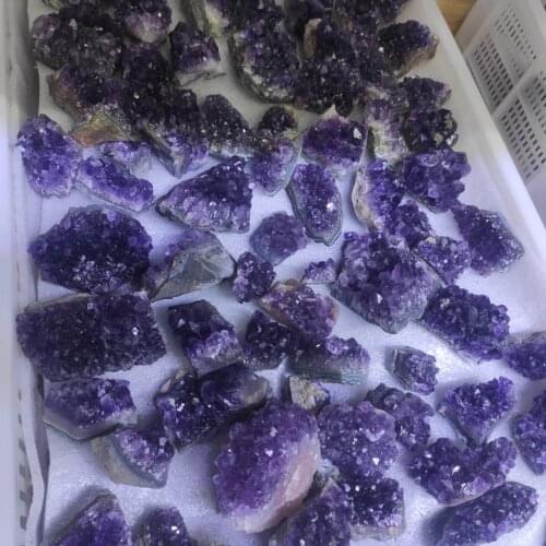 Natural Amethyst Cluster Quartz Crystal Mineral Healing Stones Gift Rough Home Decor Reiki Polished Crafts