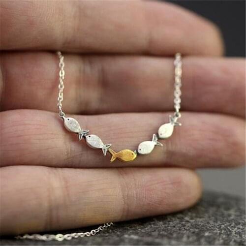 2020 New Small Animal Fish Dainty Silver Color Chains Necklace Chocker Necklaces for Women Female Fashion Jewelry Gift for her