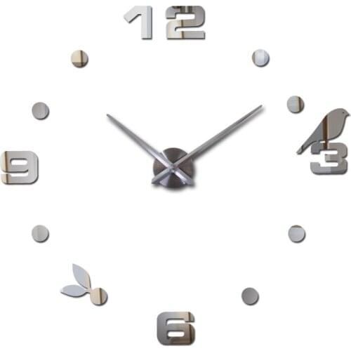 New Hot Freeshipping Quartz Sale Quiet Clocks Interesting 3d Diy Home Decor Clock Roman Numeral Art Wall Stickers Single