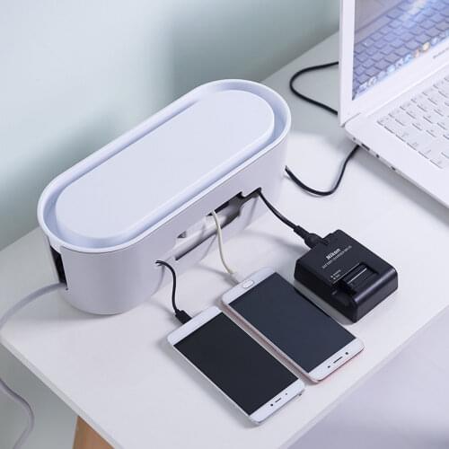 Cable Storage Box Charger Wire Management Power Strip Wire Case Anti Dust Socket Organizer Network Line Storage Bin for Office