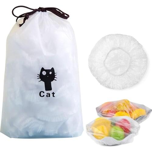 100Pcs Food Storage Bags Elastic Sealing Bags Universal Food Preservation Cover for Kitchen Gadgets