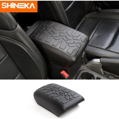 SHINEKA Armrest Box Pad For Jeep Wrangler JL Rubber Car Armrest Storage Box Pad Decoration Cover For Jeep Wrangler JL 2018-2020