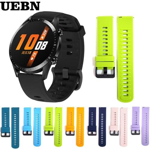 UEBN 20mm 22mm Silicone For HUAWEI WATCH GT 2 42mm 46mm Wrist Strap For HONOR Magic/GT2 Sport/Classic/Elite Edition watchband