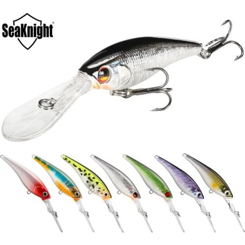 SeaKnight SK006 Minnow 7PCS/Lot Quality 62mm 6.2g 2.5M Diving Floating Hard Wobblers Fishing Lures Fishing Bait Strength Hooks