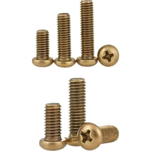 20pcs M2M2.5M3 Copper Round Head Cross Screws Pure Copper Pan Head Machine Screw