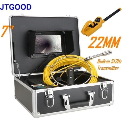 Built-in 512Hz Transmitter DVR WiFi 22MM HD1080P Camera and 512Hz Locator Pipe Inspection Camera Drain System 7 inch Monitor