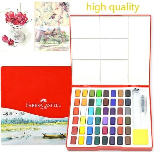 High Quality 24/36/48 Colors Solid Watercolor Paint Professional Pigment With Paintbrush for Painting Artist Art Supplies