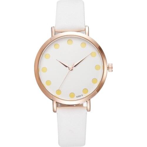 XR4435 Women Watches White Dot Faux Leather Band Quartz Watch Star Design Bracelet Set Fashion Ladies' Wristwatches 14 Colors