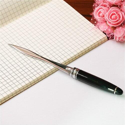 1pc Useful Black Office School Letter Opener Cut Paper Tool Letter Supplies Cutter Tool Business Cut Paper Utility Knife Supply