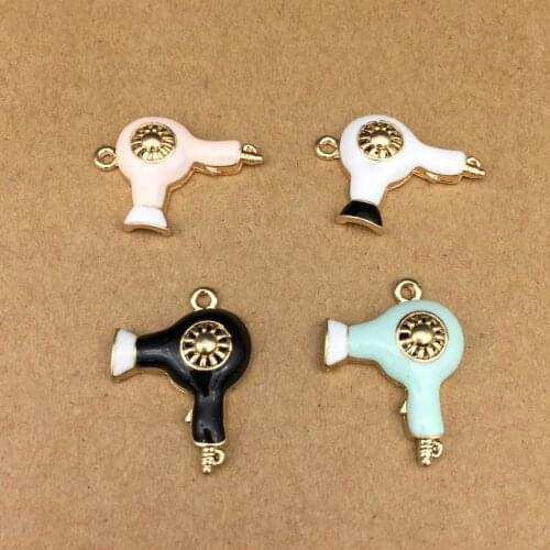 10pcs/lot hair dryer Machine Oil Drop Pendant fit for Girl Lady Charm bracelet DIY Fashion Jewelry Accessories YZ382