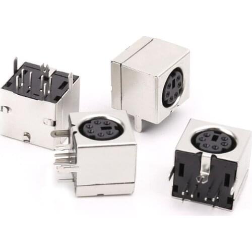 10pcs Mini 6-pin Din Socket Connectors PS-2 Female Plug PCB Solder Connector PC Mouse