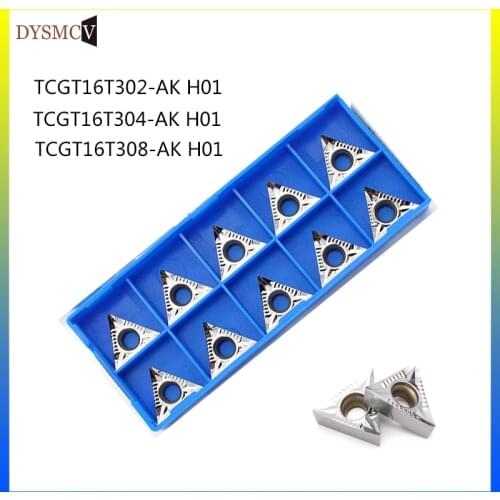 10pcs turning aluminum TCGT16T302 TCGT16T304 TCGT16T308 TCGT32.51 AK H01carbide indexable boring bar CNC Lathes wood Cutter tool