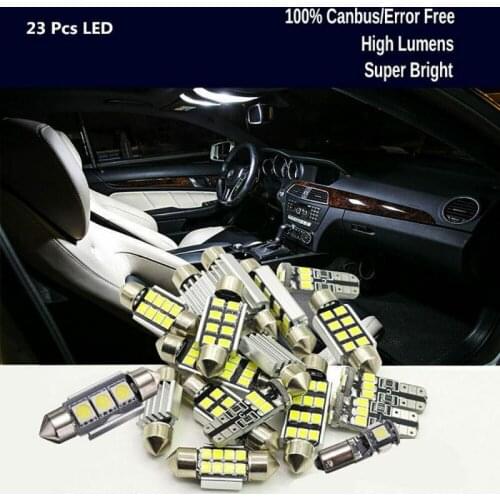 23Pcs Car Interior Light LED T10 W5w 5050 Dome Trunk License White Read Decoding Lamps For Polo Passat VW Golf Scirocco Tiguan