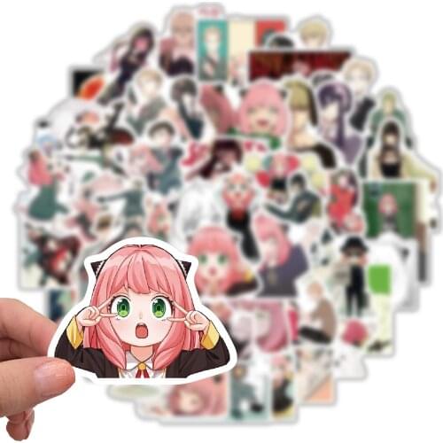 50pcs Spy Family Anime Stickers Suitcase Skateboard Laptop PVC Car Decal Gifts Waterproof Stationery Sticker