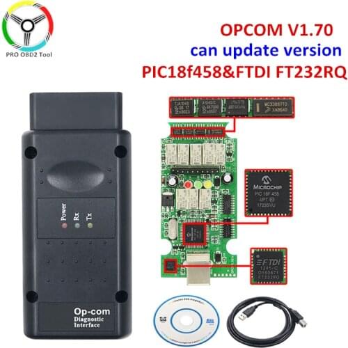New Update OPCOM V1.70 with PIC18F458 FTDI Chip for Opel Car Diagnostic Scanner Flash Firmware Update Version opcom V1.95