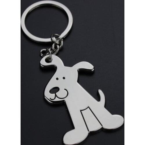 Customized Logo keychain glossy poodle dogs key chains DIY gift car pendant for women men Metal laser Carved keyring SN892
