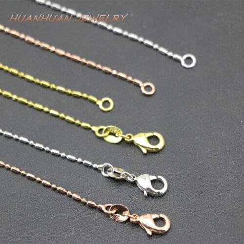 1mm Fashion Jewelry 3 PCS Wholesale Copper Stainless Steel Link Chain Necklace Women Chokers Chains Diy Accessories 18inch B3385