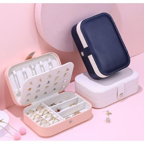 Portable Jewelry Storage Box Travel Essentials Ring Earrings Organize Case Multifunction Necklace Accessories Packaging Display