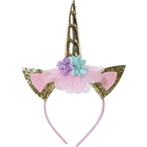 Girls Flower Cat Ears Cute Unicorn Headbands Children Headwear Photo Props Party Hair Hoop Hairbands Kids Hair Accessories