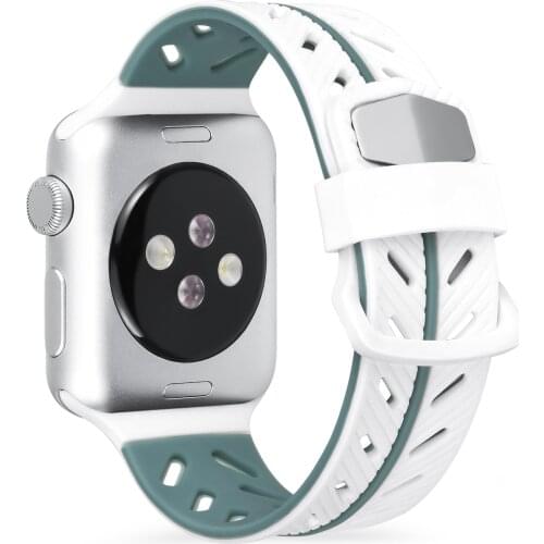 Applicable For Apple Iwatch4/5/6/SE Two-Color Silicone Strap For Apple Watch Band 40mm 42mm 38mm 44mm All-In-One Strap Universal